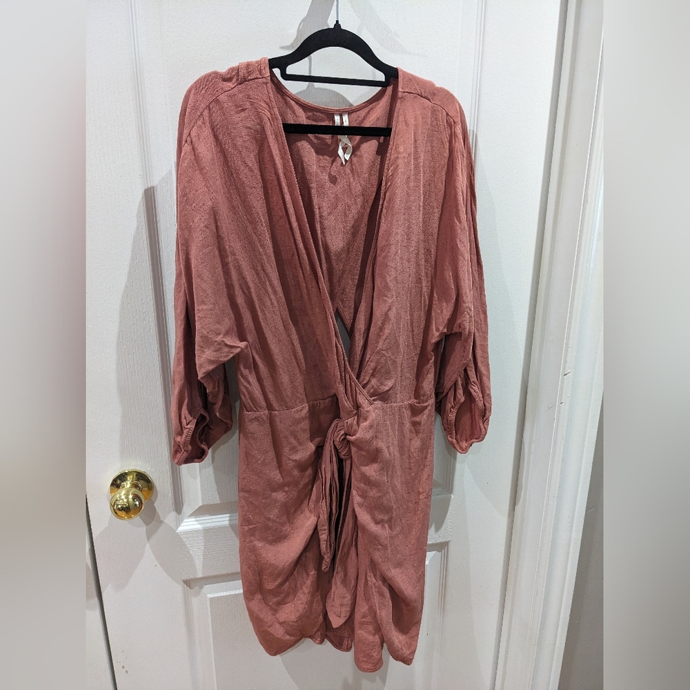 Anthropologie Rust Wrap Dress